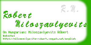robert miloszavlyevits business card