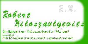 robert miloszavlyevits business card